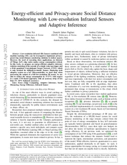 Energy-efficient and Privacy-aware Social Distance Monitoring with
  Low-resolution Infrared Sensors and Adaptive Inference