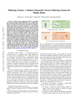 Following Closely: A Robust Monocular Person Following System for Mobile
  Robot