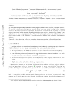 Data Clustering as an Emergent Consensus of Autonomous Agents