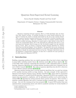 Quantum Semi-Supervised Kernel Learning
