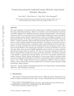 Constructing dynamic residential energy lifestyles using Latent
  Dirichlet Allocation