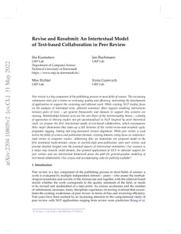 Revise and Resubmit: An Intertextual Model of Text-based Collaboration
  in Peer Review