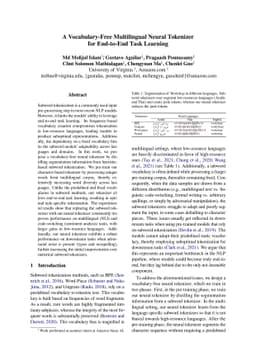 A Vocabulary-Free Multilingual Neural Tokenizer for End-to-End Task
  Learning