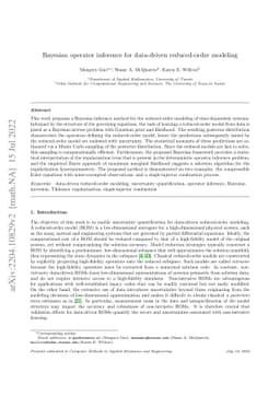 Bayesian operator inference for data-driven reduced-order modeling