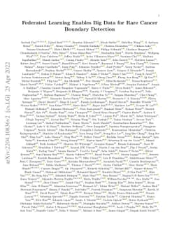 Federated Learning Enables Big Data for Rare Cancer Boundary Detection