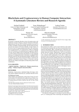 Blockchain and Cryptocurrency in Human Computer Interaction: A
  Systematic Literature Review and Research Agenda