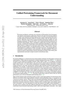 Unified Pretraining Framework for Document Understanding