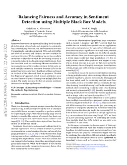 Balancing Fairness and Accuracy in Sentiment Detection using Multiple
  Black Box Models