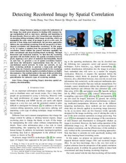 Detecting Recolored Image by Spatial Correlation