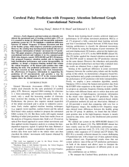 Cerebral Palsy Prediction with Frequency Attention Informed Graph
  Convolutional Networks