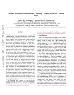 Surface Reconstruction from Point Clouds by Learning Predictive Context
  Priors