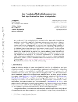 Can Foundation Models Perform Zero-Shot Task Specification For Robot
  Manipulation?