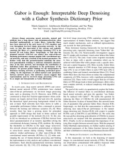 Gabor is Enough: Interpretable Deep Denoising with a Gabor Synthesis
  Dictionary Prior
