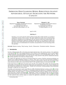Improving Deep Learning Model Robustness Against Adversarial Attack by
  Increasing the Network Capacity