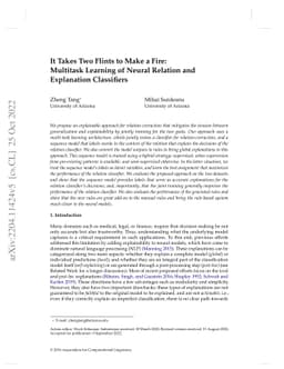 It Takes Two Flints to Make a Fire: Multitask Learning of Neural
  Relation and Explanation Classifiers