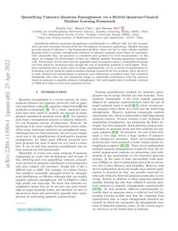 Quantifying Unknown Quantum Entanglement via a Hybrid Quantum-Classical
  Machine Learning Framework