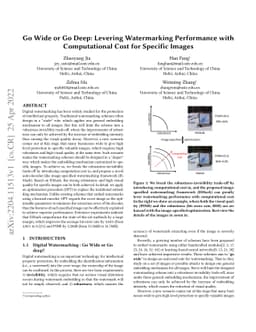 Go Wide or Go Deep: Levering Watermarking Performance with Computational
  Cost for Specific Images