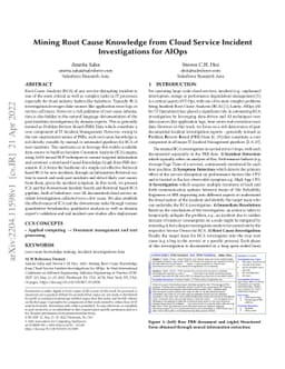 Mining Root Cause Knowledge from Cloud Service Incident Investigations
  for AIOps
