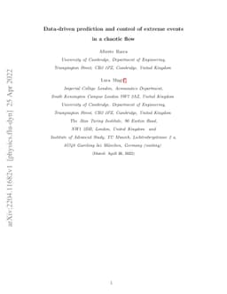 Data-driven prediction and control of extreme events in a chaotic flow