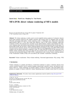 MFA-DVR: Direct Volume Rendering of MFA Models