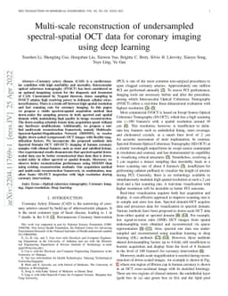 Multi-scale reconstruction of undersampled spectral-spatial OCT data for
  coronary imaging using deep learning
