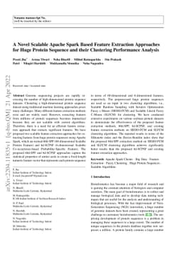 A Novel Scalable Apache Spark Based Feature Extraction Approaches for
  Huge Protein Sequence and their Clustering Performance Analysis