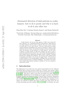 Automated detection of dark patterns in cookie banners: how to do it
  poorly and why it is hard to do it any other way