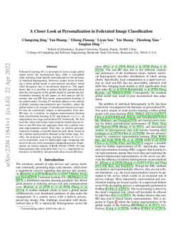 A Closer Look at Personalization in Federated Image Classification