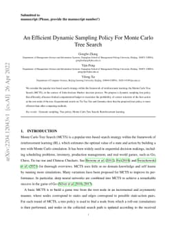 An Efficient Dynamic Sampling Policy For Monte Carlo Tree Search