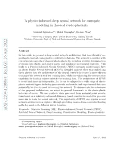 A physics-informed deep neural network for surrogate modeling in
  classical elasto-plasticity