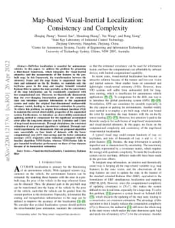 Map-based Visual-Inertial Localization: Consistency and Complexity