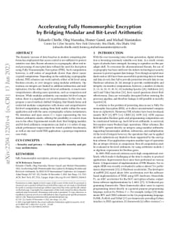 Accelerating Fully Homomorphic Encryption by Bridging Modular and
  Bit-Level Arithmetic