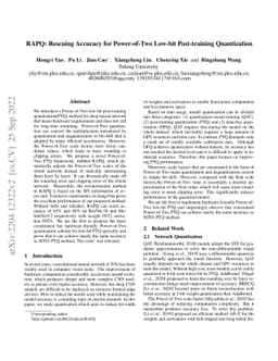 RAPQ: Rescuing Accuracy for Power-of-Two Low-bit Post-training
  Quantization