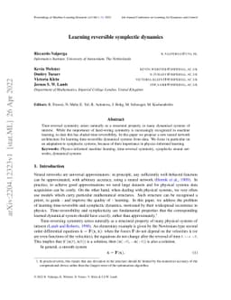Learning reversible symplectic dynamics
