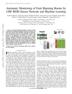 Automatic Monitoring of Fruit Ripening Rooms by UHF RFID Sensor Network
  and Machine Learning