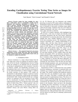 Encoding Cardiopulmonary Exercise Testing Time Series as Images for
  Classification using Convolutional Neural Network