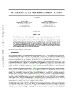 SoFaiR: Single Shot Fair Representation Learning