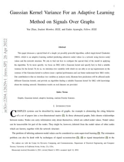 Gaussian Kernel Variance For an Adaptive Learning Method on Signals Over
  Graphs