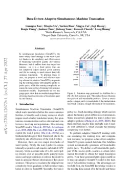 Data-Driven Adaptive Simultaneous Machine Translation