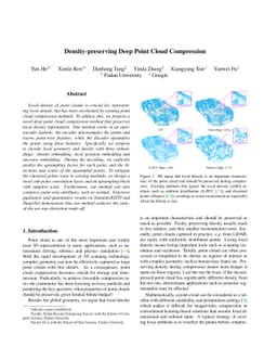 Density-preserving Deep Point Cloud Compression