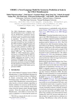 UBERT: A Novel Language Model for Synonymy Prediction at Scale in the
  UMLS Metathesaurus