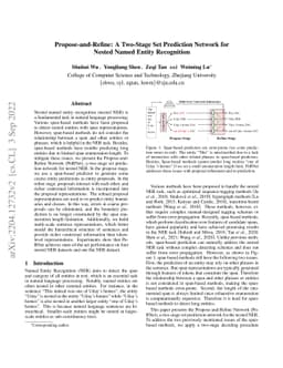 Propose-and-Refine: A Two-Stage Set Prediction Network for Nested Named
  Entity Recognition