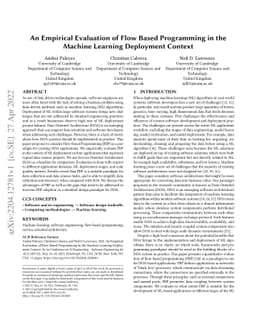 An Empirical Evaluation of Flow Based Programming in the Machine
  Learning Deployment Context