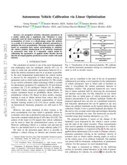 Autonomous Vehicle Calibration via Linear Optimization