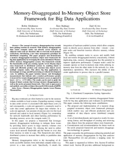 Memory-Disaggregated In-Memory Object Store Framework for Big Data
  Applications