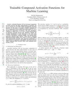 Trainable Compound Activation Functions for Machine Learning