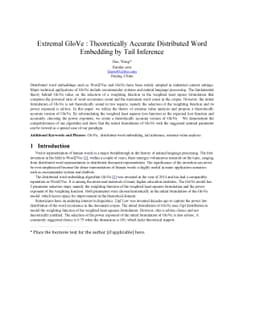 Extremal GloVe: Theoretically Accurate Distributed Word Embedding by
  Tail Inference
