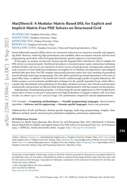Mat2Stencil: A Modular Matrix-Based DSL for Explicit and Implicit
  Matrix-Free PDE Solvers on Structured Grid