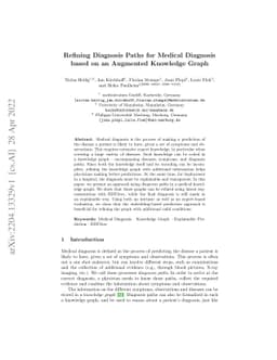 Refining Diagnosis Paths for Medical Diagnosis based on an Augmented
  Knowledge Graph