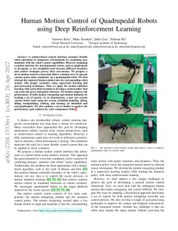 Human Motion Control of Quadrupedal Robots using Deep Reinforcement
  Learning